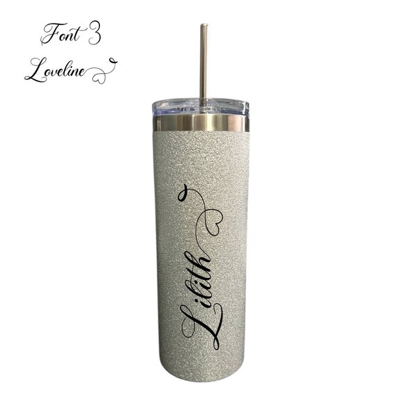 Personalized 20oz Glitter Sparkle Tumbler - Picture 7 of 12
